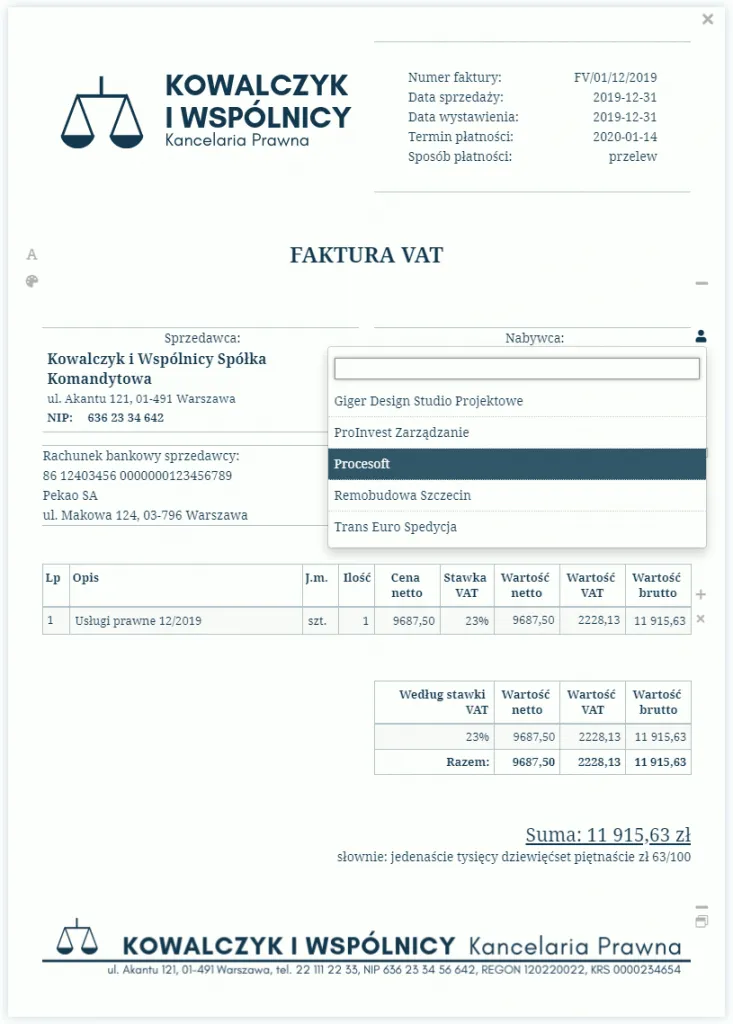 Documents & invoicing